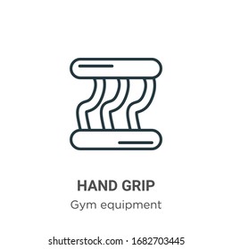Icono de vector de contorno de empuñadura. Icono de empuñadura de mano negra en línea delgada, ilustración de elemento simple vector plano del equipo de gimnasio editable concepto de trazo aislado en fondo blanco