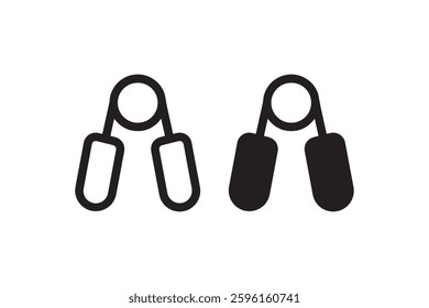 Hand grip strength trainer icon set Vector