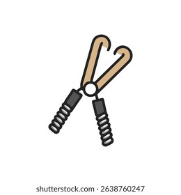 Hand grip strengthener in graphic vector over White Background