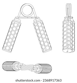 Hand Grip Strengthener. isolated on white background. Fitness, cardio, and muscle building machines. Exercise and gym concept. Vector illustration.