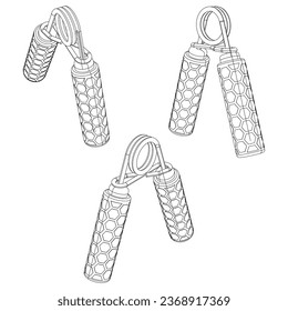 Hand Grip Strengthener. isolated on white background. Fitness, cardio, and muscle building machines. Exercise and gym concept. Vector illustration.