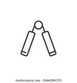 Hand Grip Strengthener line icon. linear style sign for mobile concept and web design. Grip Strength Trainer outline vector icon. Symbol, logo illustration. Vector graphics