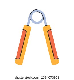 Hand Grip Strengthener. A yellow Icon Illustrationhandled grip tool for improving hand and forearm strength.