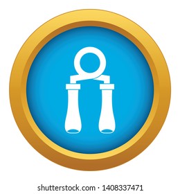 Hand grip trainer icon blue vector isolated on white background for any design