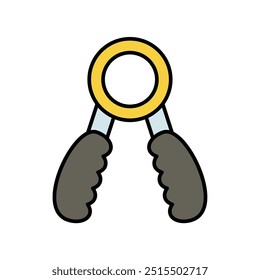 Icono de pinza de mano con fondo blanco Vector Ilustración de stock