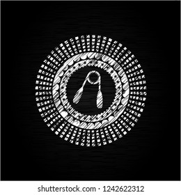 hand gripper icon with chalkboard texture