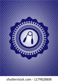hand gripper icon with denim texture