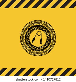 hand gripper icon grunge warning sign emblem. Vector Illustration. Detailed.