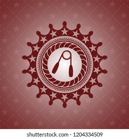 hand gripper icon inside badge with red background