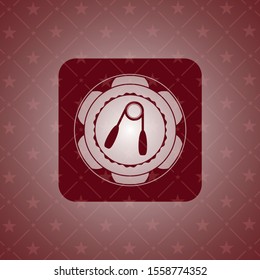 hand gripper icon inside badge with red background