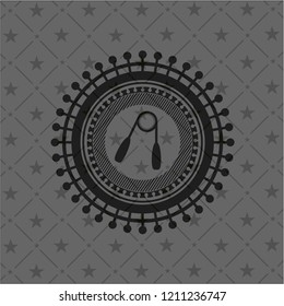 hand gripper icon inside black emblem