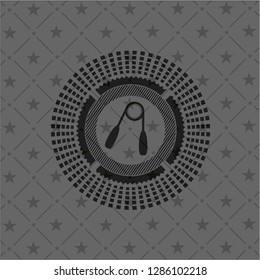 hand gripper icon inside black emblem