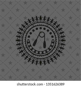 hand gripper icon inside dark emblem