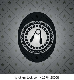 hand gripper icon inside dark emblem
