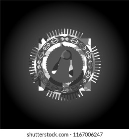 hand gripper icon inside grey camo emblem