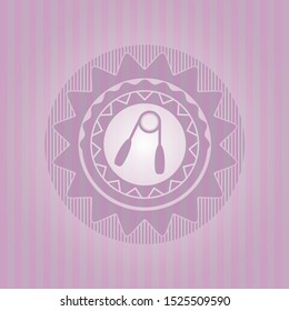 hand gripper icon inside pink icon or emblem