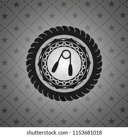 hand gripper icon inside realistic black emblem