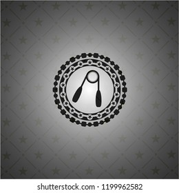 hand gripper icon inside realistic black emblem