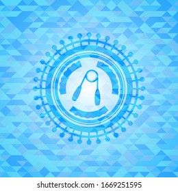 Handgreifer-Icon in einem realistischen hellblauen Emblem. Mosaikaner Hintergrund