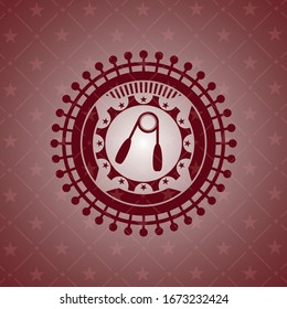 hand gripper icon inside red emblem