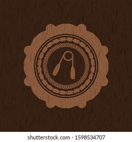 hand gripper icon inside retro style wood emblem