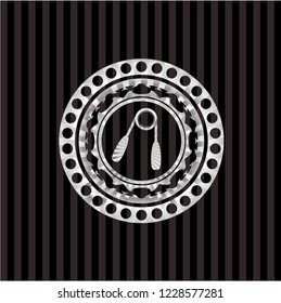 hand gripper icon inside silver emblem
