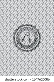 Handgreifer-Symbol im Silber-Button. Skaliert Muster. Vektorillustration Illustration. Detaillierte Angaben.