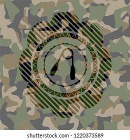 hand gripper icon on camo texture