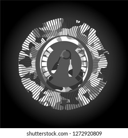 hand gripper icon on grey camouflage pattern