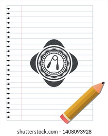 hand gripper icon pencil draw. Vector Illustration. Detailed.