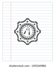 hand gripper icon pencil effect. Vector Illustration. Detailed.