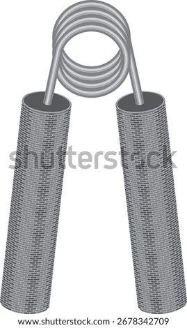 hand gripper, strength exercises equipment vector drawing.