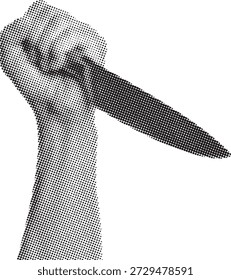 Hand grips tactical combat knife demonstrating reverse edge holding technique