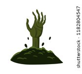 Hand from the ground, icon, vector, illustration, isolated, cartoon style