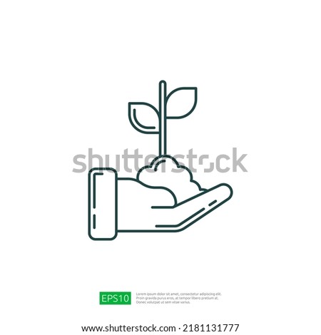 Hand With Growing Plant Icon