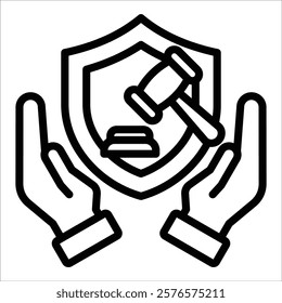 Hand Guard Icon Element For Design