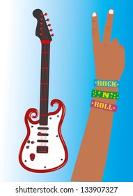 hand up guitar vector art