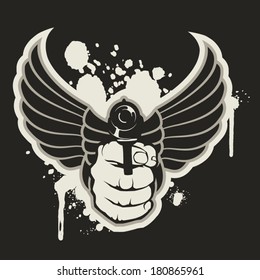 Hand with gun