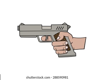 Hand with gun