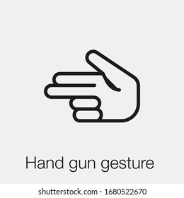 símbolo de signo vectorial del icono de la pistola de mano