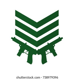 hand gun. military logo vector. isolated icon.