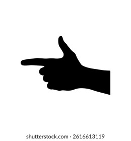 Hand gun shape silhouette vector flat design.