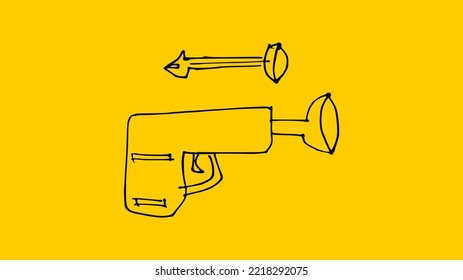 Hand Gun Toy Vector in hand drawn style. Suitable for many purposes.