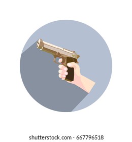 Hand With A Gun. Vector