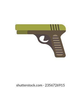 Hand gun, vector flat paintball or airsoft icon