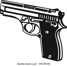 Hand Gun Vector Illustration