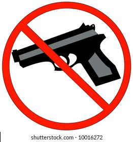 hand guns prohibited or not allowed sign - vector
