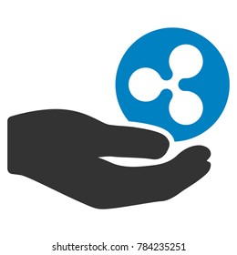 Hand Gve Ripple flat vector pictogram. An isolated icon on a white background.