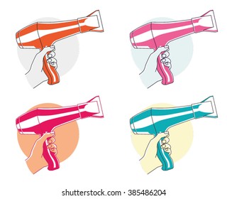 hand with a hairdryer