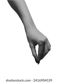 Hand in halftone. Vector illustration for poster, banner, website, postcard. Y2K style.